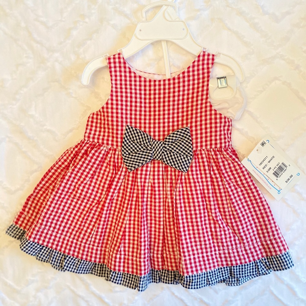 Marmellata NWT Infant Girls Red Check Dress 3-6M